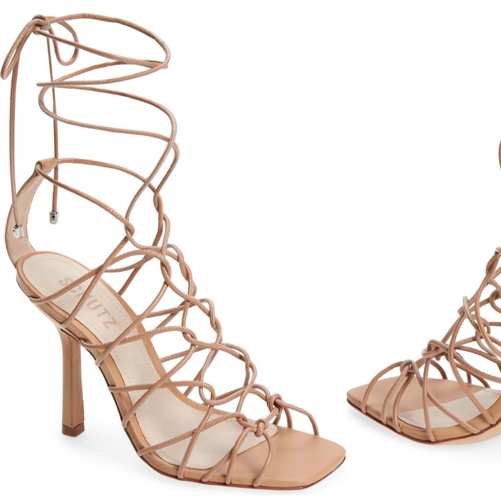 NWOB SCHUTZ Heydt Ankle Tie Sandal Heels